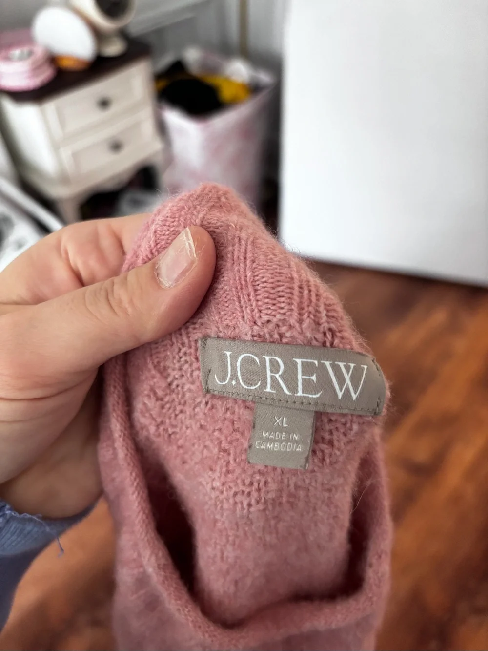 J. Crew Mauve Cable-Knit Crewneck Sweater